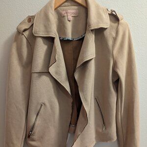 Philosophy Faux Suede womens Moto Jacket Small EUC